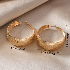 鉄の質感のフープピアス  ゴールドカラー  48x45x18mm&nbsp;EF7295