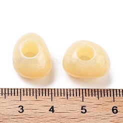 レジンヨーロピアンビーズ  大きな穴の三角形ビーズ  ライトカーキ  15.5x12.5x11mm  穴：5mm&nbsp;RESI-Z030-03F