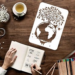 プラスチック再利用可能な描画絵画ステンシル テンプレート  ファブリック タイル 床 家具 木材の塗装用  長方形  木模様  297x210mm&nbsp;DIY-WH0202-252
