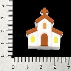 シリコーン焦点ビーズ  ホワイト  建物  29x26.5x13.5mm  穴：3mm&nbsp;SIL-A012-04A