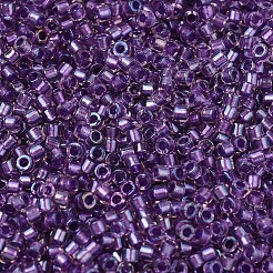 MIYUKIデリカビーズ  シリンダー  日本製シードビーズ  11/0  （db1754)スパークリングパープルライニングクリスタルAB  1.3x1.6mm  穴：0.8mm  約10000個/袋  50 G /袋&nbsp;SEED-X0054-DB1754