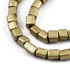 オペークスプレープリントガラスビーズ連売り  長方形  ダークチソウ  2~4.5x3.5~4x3.5~4mm  穴：1.2mm  約105~110個/連  14.88インチ〜15.28インチ（37.8~38.8cm）&nbsp;GLAA-N047-08-A05