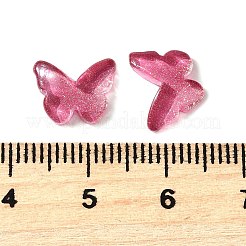 K5ガラスカボション  ショッキングピンク  蝶  8.5x11x3mm&nbsp;GLAA-D301-01