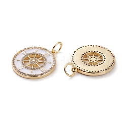 Brass Micro Pave Clear Cubic Zirconia Pendants&nbsp;KK-C100-28G