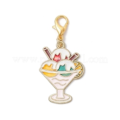 デザート合金エナメルペンダント装飾8個  亜鉛合金カニカン付き  ゴールドカラー  ミックスカラー  29~41mm&nbsp;HJEW-JM03193