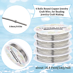 4 Rolls Copper Jewelry Craft Wire&nbsp;CWIR-SC0001-05