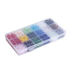 ガラスビーズ  多面カット  ロンデル  ミックスカラー  6x5mm  穴：1mm  18色  50個/カラー  900個/箱&nbsp;EGLA-X0006-03A-6mm