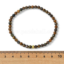Natural Gemstone & Brass Beaded Stretch Bracelets for Women Men&nbsp;BJEW-JB13942