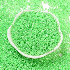 透明なガラスシードビーズを電気メッキする  セイロン  シリンダー  春の緑  2.5x1.6mm  穴：1.4mm  約50398個/ポンド&nbsp;SEED-S042-16A-07