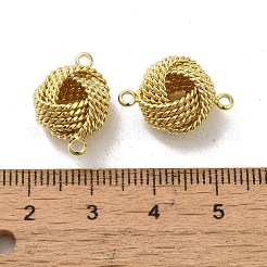 ラックメッキ真鍮製コネクタチャーム  ノットリンク  長持ちメッキ  鉛フリー＆カドミウムフリー  18KGP本金メッキ  18x12x9.5mm  穴：1.8mm&nbsp;KK-H473-03G