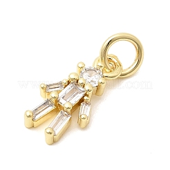 Brass Pave Clear Cubic Zirconia Pendants&nbsp;KK-G554-15G