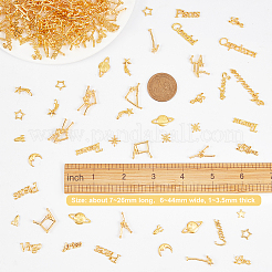 オリークラフ合金カボション  DIYクリスタルエポキシ樹脂材料充填用  混合図形  ゴールドカラー  186個/箱&nbsp;PALLOY-OC0002-62G