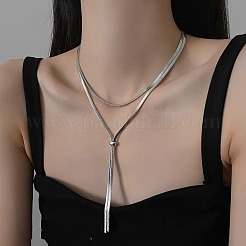 316サージカルステンレススチール製スネークチェーンスライダーラリアットネックレス（女性用）  ステンレス鋼色  31.89インチ（81cm）&nbsp;FS-WG6B247-01