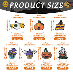 21Pcs 7 Style Halloween Alloy Enamel Pendant&nbsp;ENAM-BT0001-16