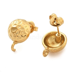 女性用 304 ステンレス スタッド イヤリング 金具  半球型  イオンプレーティング（ip）  14KGP本金メッキ  15x11mm&nbsp;EJEW-M068-04G