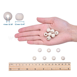 Natural Unfinished Wood Beads&nbsp;WOOD-R196-12mm-LF