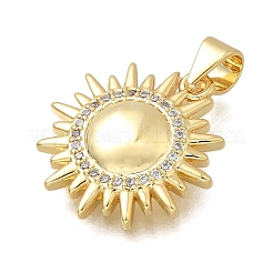Brass Micro Pave Cubic Zirconia Pendants&nbsp;KK-D431-004G
