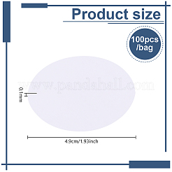 空白の紙工芸品  フラットラウンド  ホワイト  49x0.1mm  100個/袋&nbsp;DIY-WH0349-484A