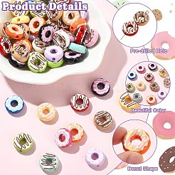 ベーキングペイント、アクリルビーズ  dount  ミックスカラー  15.5x6mm  穴：3mm&nbsp;MACR-CJZ0001-06