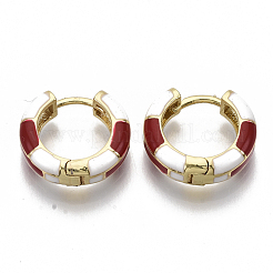 Brass Huggie Hoop Earrings&nbsp;EJEW-S209-06D