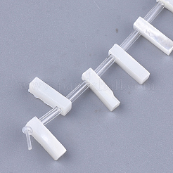 天然石シーシェルビーズ  パールシェルのホワイトシェルマザー  トップドリルビーズ  文字.i  10x2.5~11.5x3mm  穴：0.8mm&nbsp;SHEL-T012-60I