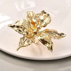 女性用合金指輪  花  ゴールドカラー  usサイズ8 1/2(18.5mm)&nbsp;RJEW-L127-01G