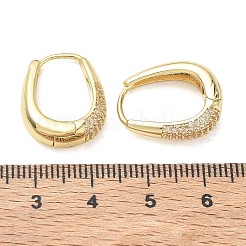 Brass Micro Pave Cubic Zirconia Hoop Earrings&nbsp;KK-CBA30C7-01G