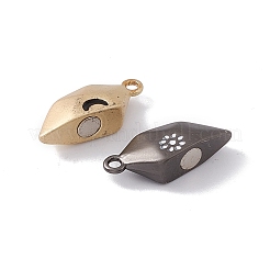 ラブハート合金マグネットクラスプ  ムーン スター 模様 カップル ジュエリー ブレスレット ペンダント ネックレス メイキング用クラスプ  グレー＆ウィート  ミックスカラー  20x18x6mm  穴：1.6mm&nbsp;FIND-C013-02E