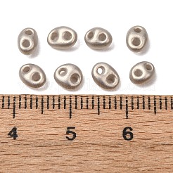 不透明色のガラスシードビーズ 10g  2穴  オーバル  淡いチソウ  5.5x4x2.5mm  穴：1mm&nbsp;SEED-L013-02B