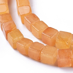天然石トパーズ翡翠ビーズ連売り  キューブ  5.5~6.5x5.5~6.5x5.5~6.5mm  穴：0.8mm  約62個/連  15.63インチ（39.7cm）&nbsp;G-D0020-01A
