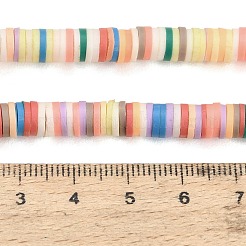 手作り樹脂粘土ビーズ連売り  ディスク/フラットラウンド  ヒシビーズ  カラフル  6x0.5~1mm  穴：1.5mm  約384個/連  17.32''（44センチメートル）&nbsp;PY-CBA21A8-01H