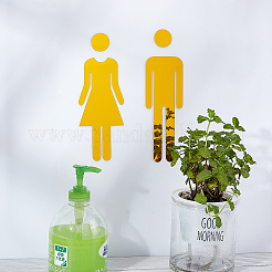 4 Sets Acrylic Bathroom Sign Stickers&nbsp;AJEW-GF0005-03B