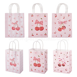 9Pcs 3 Styles Paper Cherry Printed Carry Storage Tote Bags&nbsp;ABAG-TA0001-99