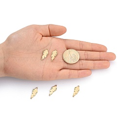 201 ステンレス鋼スタンピングブランクリンクコネクター  羽  ゴールドカラー  21x8x1mm  穴：1.5mm&nbsp;STAS-T046-JA346-2