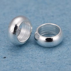 201ステンレススチールスペーサービーズ  リング  銀  3x1mm  穴：1.8mm&nbsp;X-STAS-D448-030S