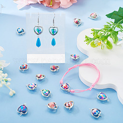 20Pcs Polymer Clay Heart & CCB Frame Links Connector Charms&nbsp;CLAY-TADJ0001-07