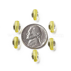 透明なアクリルビーズ  オーバル  きいろ  9.5x6mm  穴：1.5mm&nbsp;X-MACR-S373-134-T07