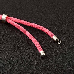 ナイロンツイストコードブレスレット  真鍮コードの端が  スライダーブレスレット作り用  ピンク  9インチ（22.8cm）  穴：2.8mm  一本チェーン長：約11.4cm&nbsp;MAK-M025-111A
