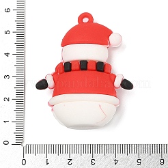 ポリ塩化ビニールのプラスチックチャーム  クリスマスのために  レッド  雪だるま  51.5x42x19mm  穴：2.5mm&nbsp;KY-I010-03E