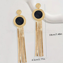 Iron Flat Round Tassel Stud Earrings&nbsp;FS-WG4A301-01