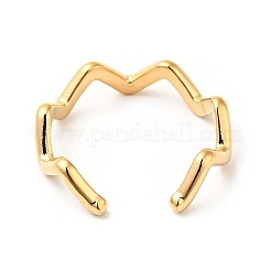 Ion Plating(IP) 304 Stainless Steel Wave Open Cuff Ring for Women&nbsp;X-RJEW-I085-13P-01
