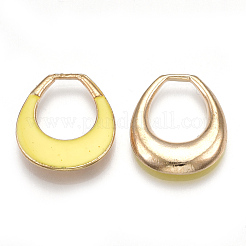合金エナメルチャーム  リング  ライトゴールド  きいろ  18.5x16x2.5mm  穴：9x11.5mm&nbsp;PALLOY-T056-35D
