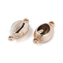 メッキアクリル模造シェルコネクタチャーム  シェル形状リンク  砂茶色  30x16x8mm  穴：2mm&nbsp;OACR-F012-03