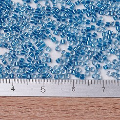MIYUKIデリカビーズ  シリンダー  日本製シードビーズ  11/0  （db0905)スパークリングブルーライニングクリスタル  1.3x1.6mm  穴：0.8mm  約10000個/袋  50 G /袋&nbsp;SEED-X0054-DB0905