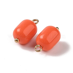 アクリルパーツ  真鍮のループを有します  コラム  オレンジ  16x9.5mm  穴：1.6mm&nbsp;MACR-C033-09B