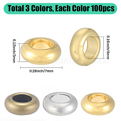 300色合金スペーサービーズ3個  ロンデル  カドミウムフリー＆ニッケルフリー＆鉛フリー  ミックスカラー  7x3mm  穴：4mm  100個/カラー&nbsp;TIBEB-PA0001-10
