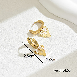 クリスマス 201 ステンレススチール製 鹿の角 フープピアス  ゴールドカラー  25x12mm  鹿：12x12mm&nbsp;MG4637