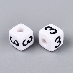 Opaque Acrylic European Large Hole Beads&nbsp;SACR-N020-01B-04