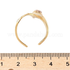 304 Stainless Steel Glass Rhinestone Cuff Rings&nbsp;RJEW-S626-08G