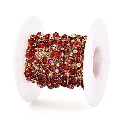 Handmade Glass Round Link Chains&nbsp;CHS-T006-31G
